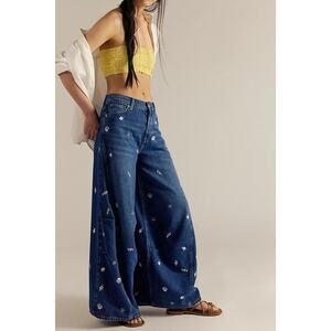 Free People Westward Embroidered wide-leg jeans size 29